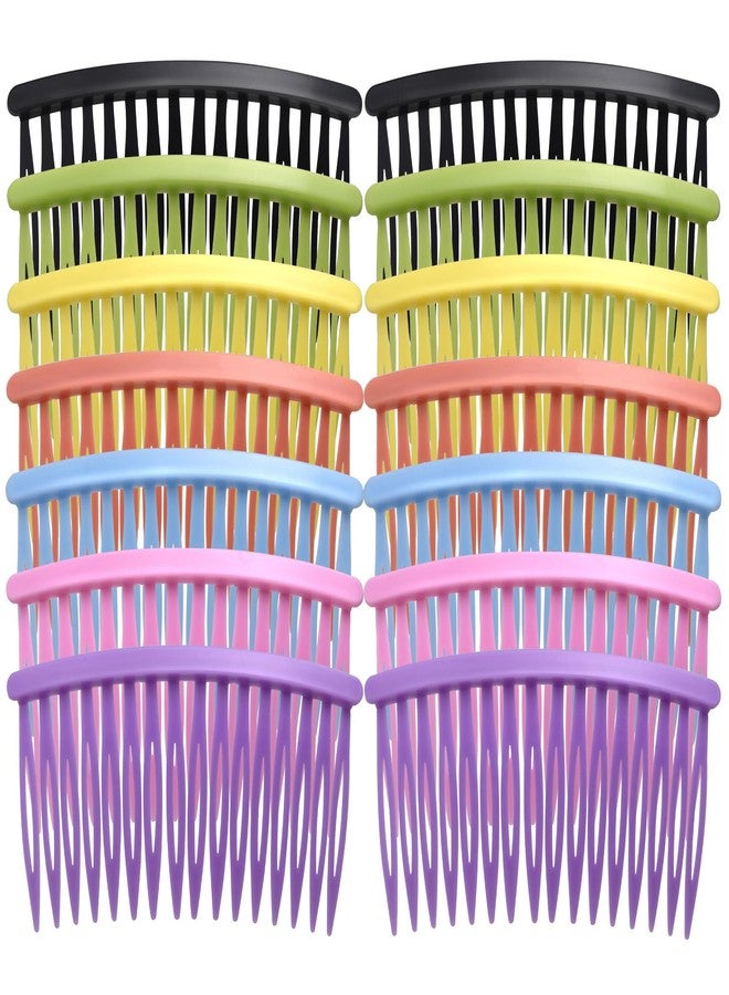 CustomyLife 21pcs Colorful Hair Side Comb for Women, Non-Slip French Plastic Bun Updo Decorative Hair Comb, Classic Non-Faded Hair Twist Pin Clip Accessories for Various Hairstyles - Image 1